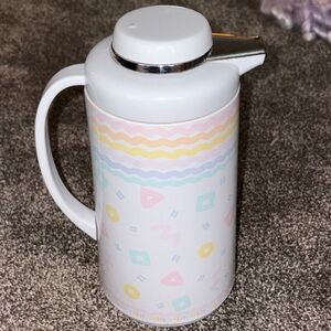 1990s Pastel Patterned White Coffee Carafe